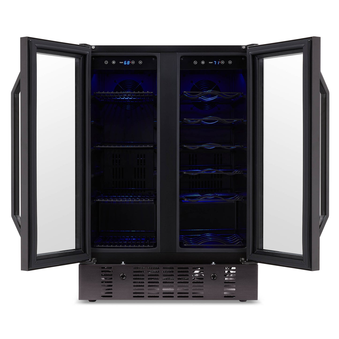 Newair® 24" Black Stainless Steel Dual Zone Wine and Beverage Fridge
