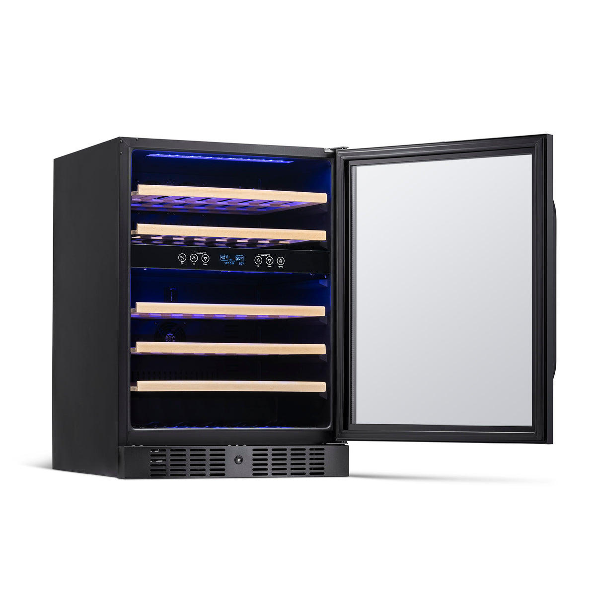 Newair® 46-Bottle 23.5" Black Stainless Steel Built-In Dual Zone Wine Cooler