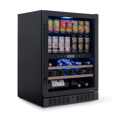 newair-24-wine-and-beverage-refrigerator-24-bottles-100-cans-dual-zone-black-stainless-steel-charcoal-filter-soft-toned-door-alarm-built-in-fridge-37f-65f-digital-temperature-control-removable-adjustable-racks-plus-splitshelf™-wine-coolers