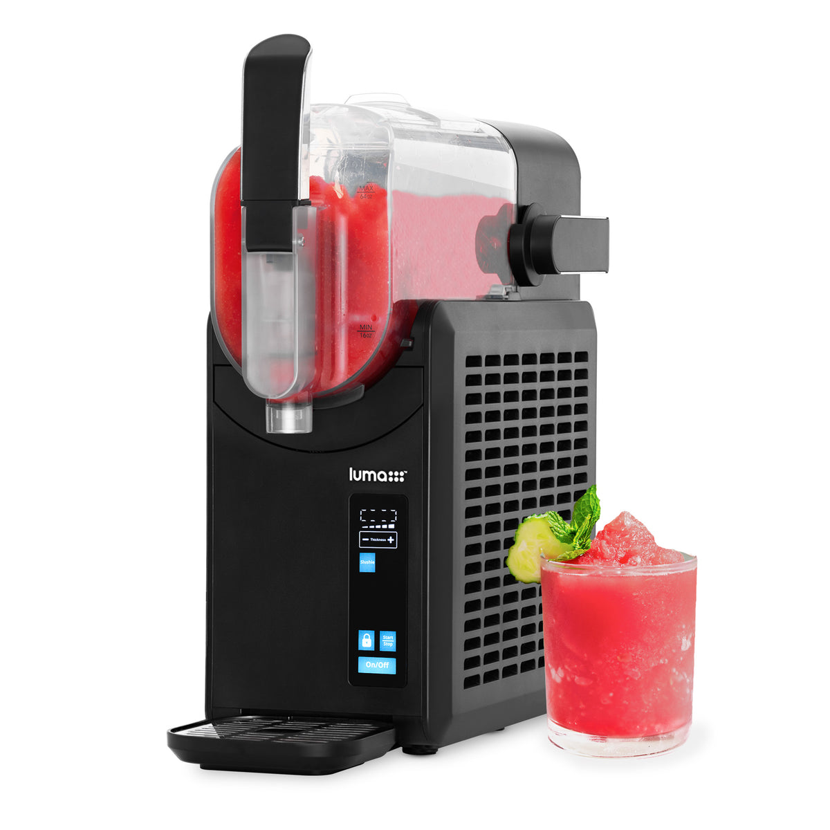 Luma Slushy Maker with slushy drink