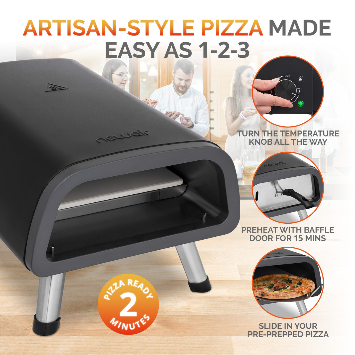 Newair® 12" Portable Electric Indoor and Outdoor Pizza Oven