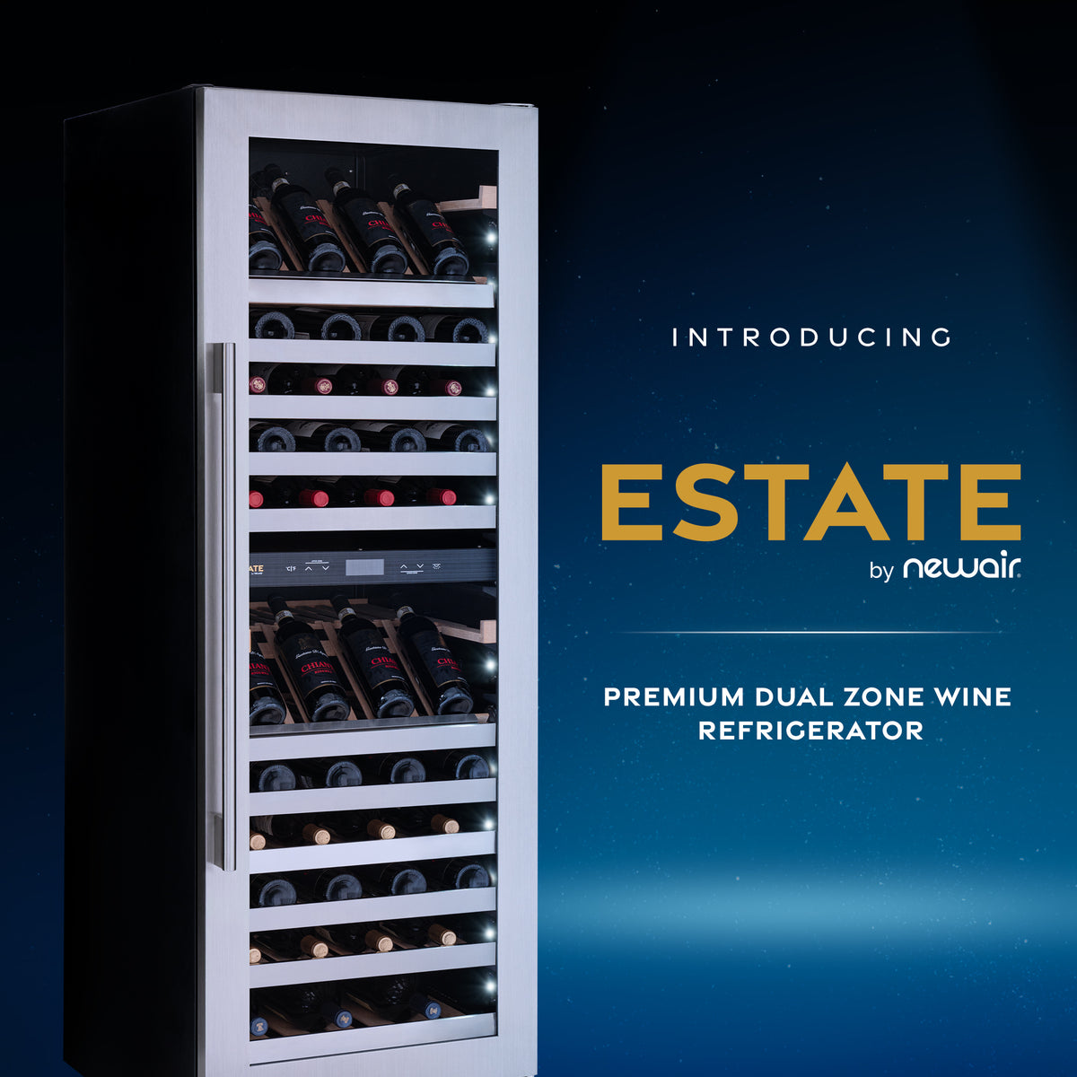 Newair® 160-Bottle Freestanding Stainless Steel Wine Fridge