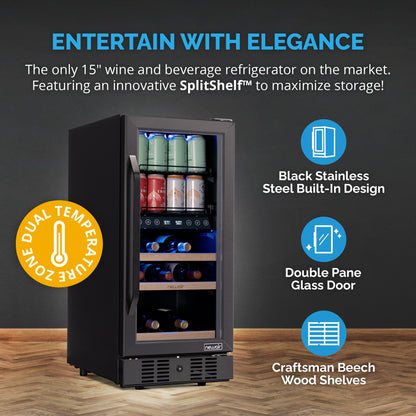 newair®-48-can-13-bottle-built-in-dual-zone-black-beverage-fridge-15