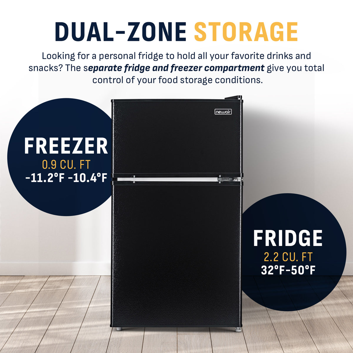 Newair® Compact Mini Fridge with Freezer, 3.1 Cu. Ft. - Black