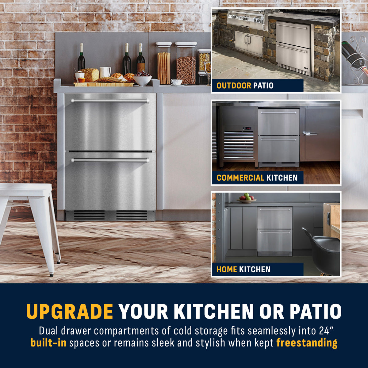 Newair® Undercounter Dual Zone Freezer & Refrigerator - 24"