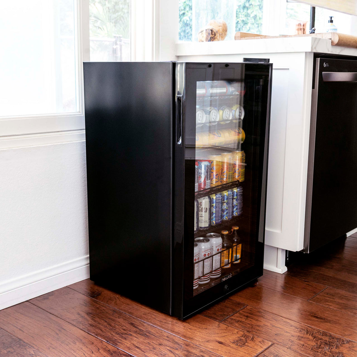Newair® 126-Can Freestanding Black Beverage Fridge - 18.8"