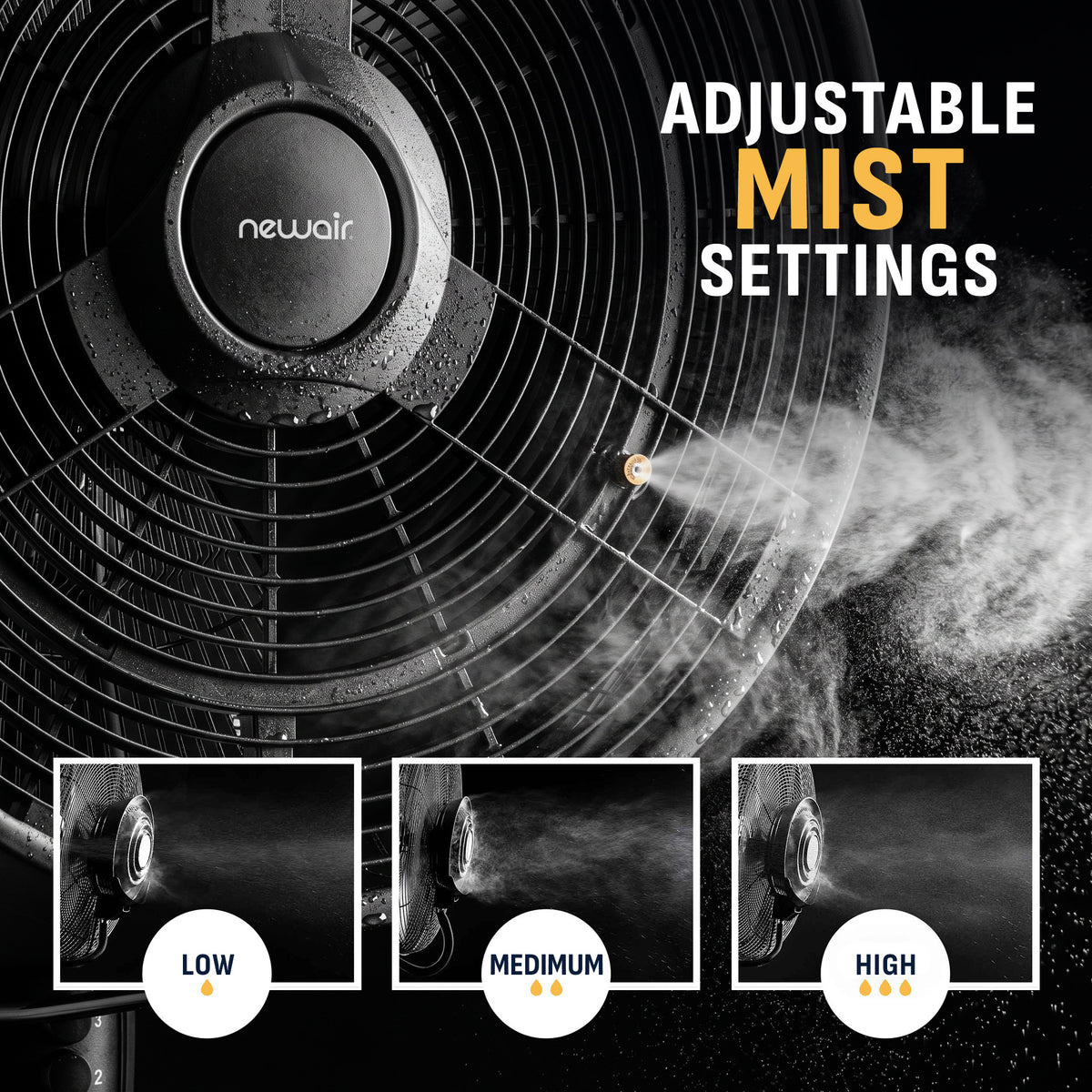 Newair® Outdoor Misting and Pedestal Fan - 1,600-CFM