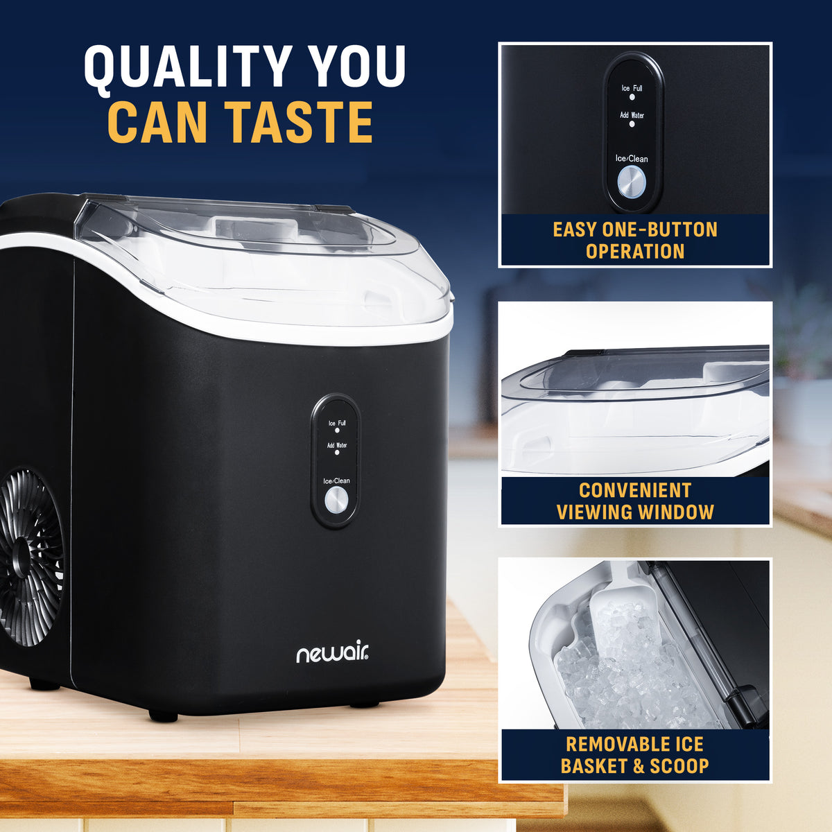 Newair® Countertop Nugget Ice Maker in Matte Black or Stainless Steel, 26 lbs/Day
