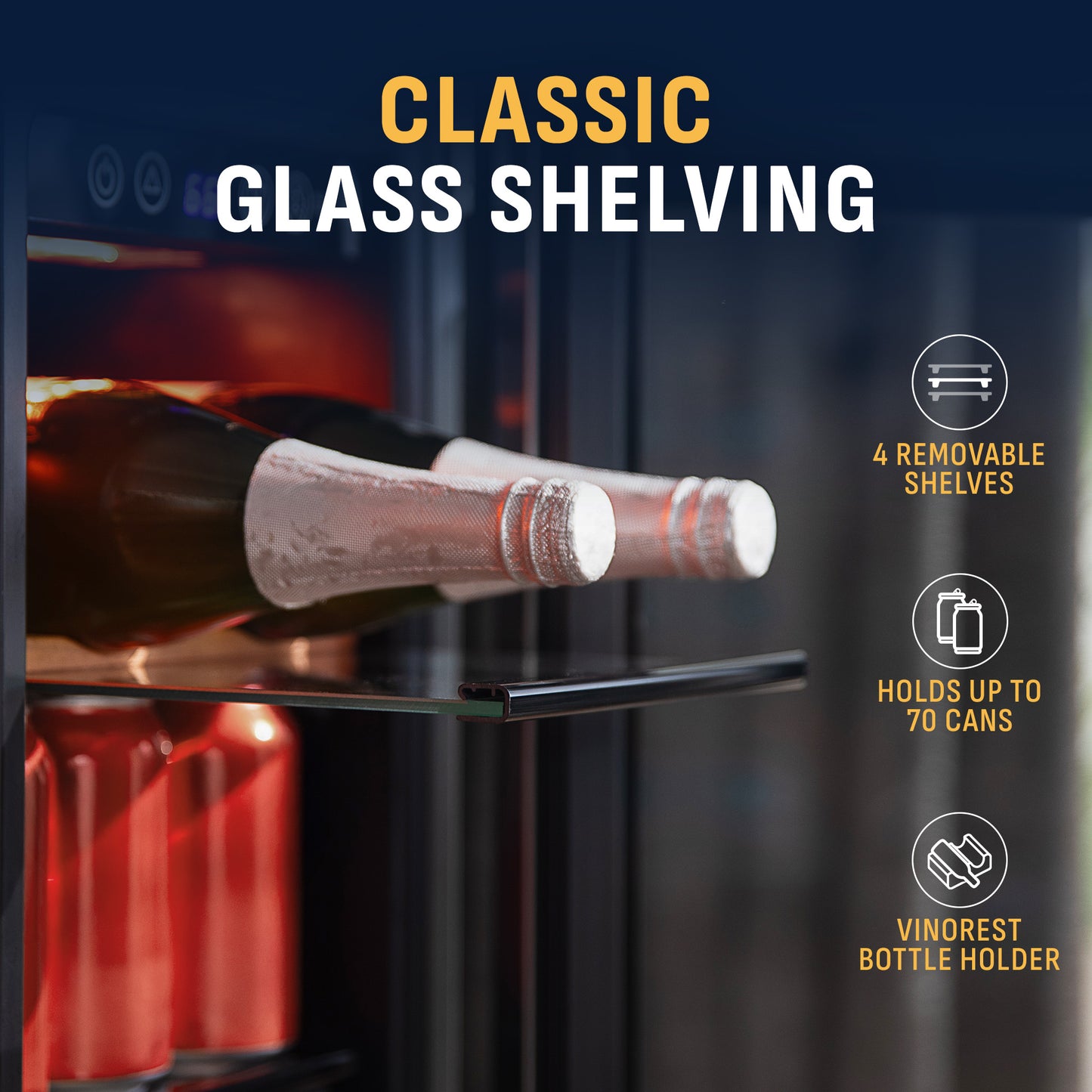 Newair® 24” Stainless Steel Dual-Zone Wine & Beverage Cooler, Built-In or Freestanding