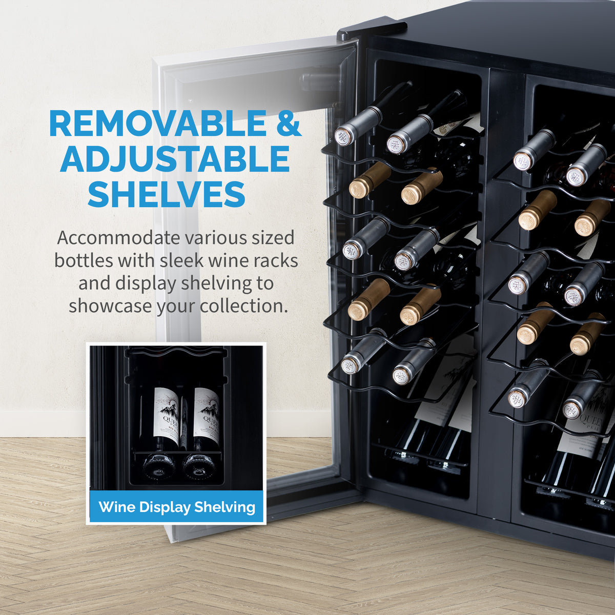 Newair® 24-Bottle 20" Stainless Steel Freestanding Dual Zone Wine Fridge