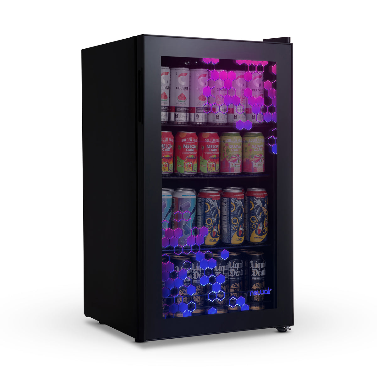 Newair® Prismatic™ Series Beverage Fridge with RGB HexaColor™ LED Lights