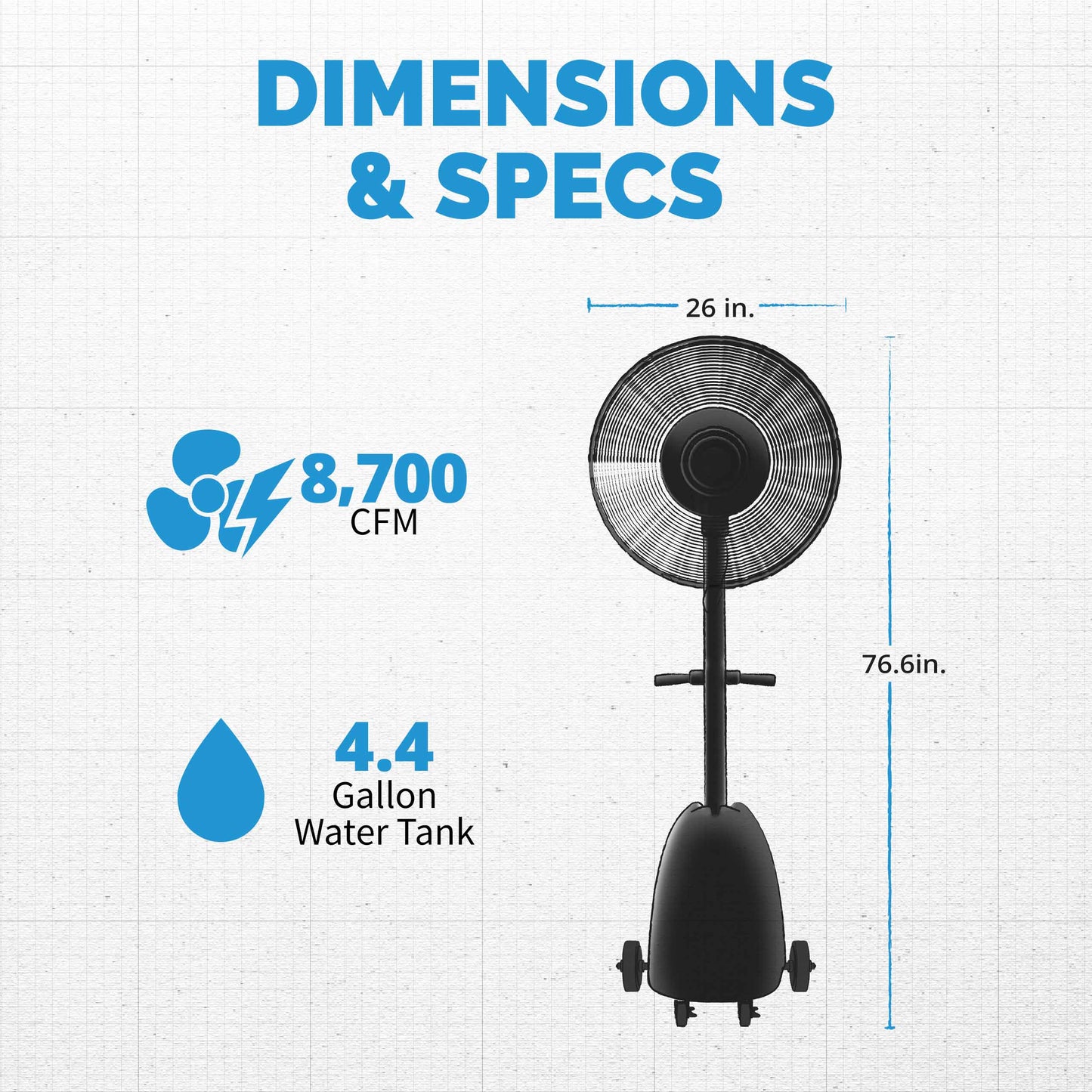 Newair® 26" Pedestal Misting Fan
