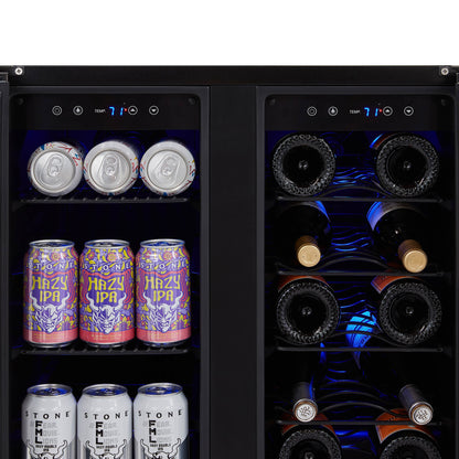 newair®-24-black-stainless-steel-dual-zone-wine-and-beverage-fridge