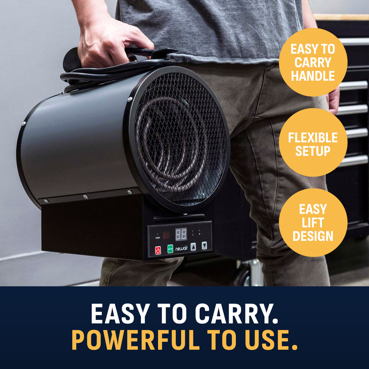 Newair® Electric Garage Heater - Freestanding or Ceiling/Wall Mounted