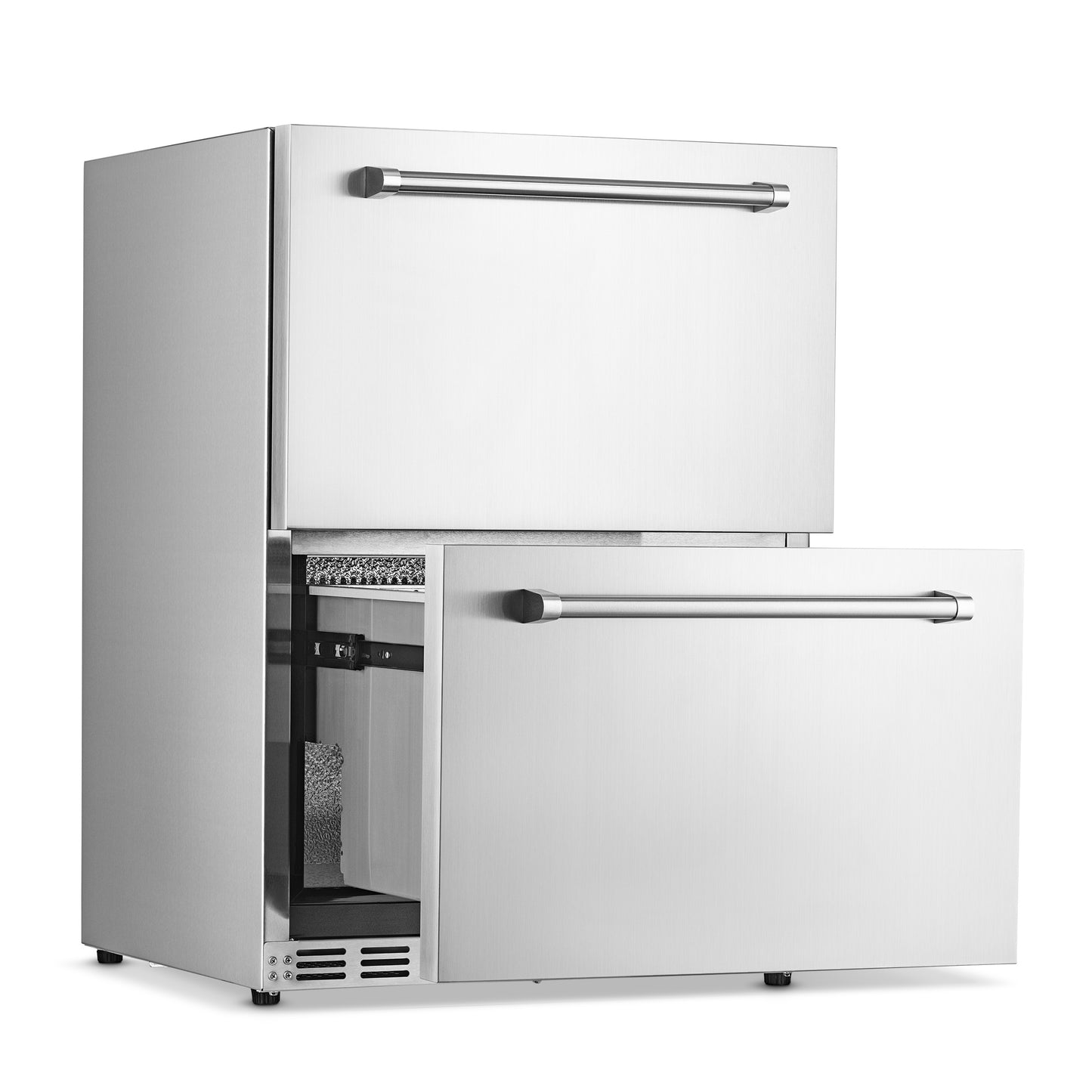 Newair® 24" 4.0 Cu. Ft. Commercial Built-In Stainless Steel Dual Drawer Beverage Fridge 23.6"
