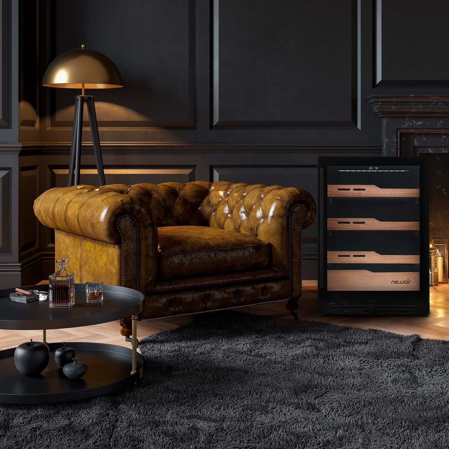 Newair® Electric Cigar Humidor in Black, Built-In or Freestanding, 1,500 Count