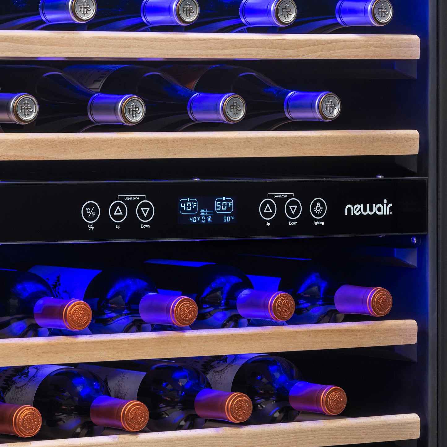 Newair® Premium 46-Bottle Built-In Dual Zone Wine Fridge in Stainless Steel -  23.5"