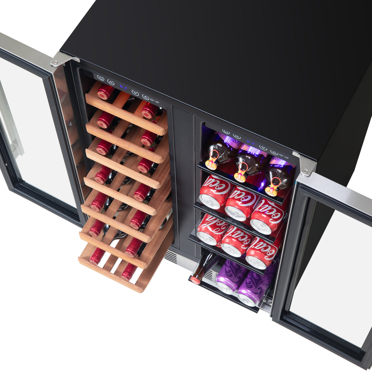 Newair® 24” Stainless Steel Dual-Zone Wine & Beverage Cooler, Built-In or Freestanding