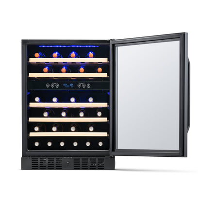 newair®-46-bottle-23-5-black-stainless-steel-built-in-dual-zone-wine-cooler