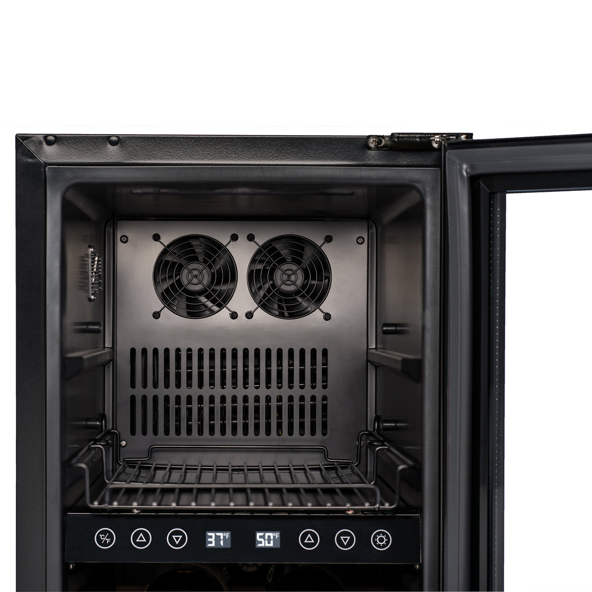 Newair® 48-Can, 13-Bottle Built-in Dual Zone Black Beverage Fridge - 15"