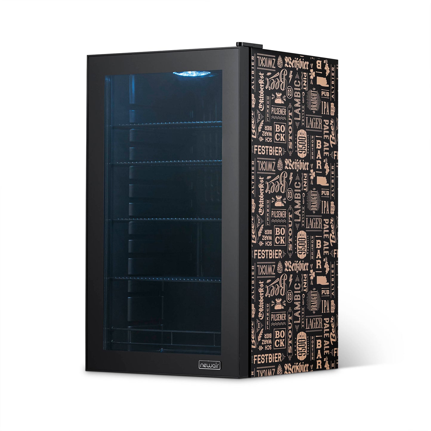 Newair® 126-Can Freestanding "Beers of the World" Beverage Fridge - 18.5"