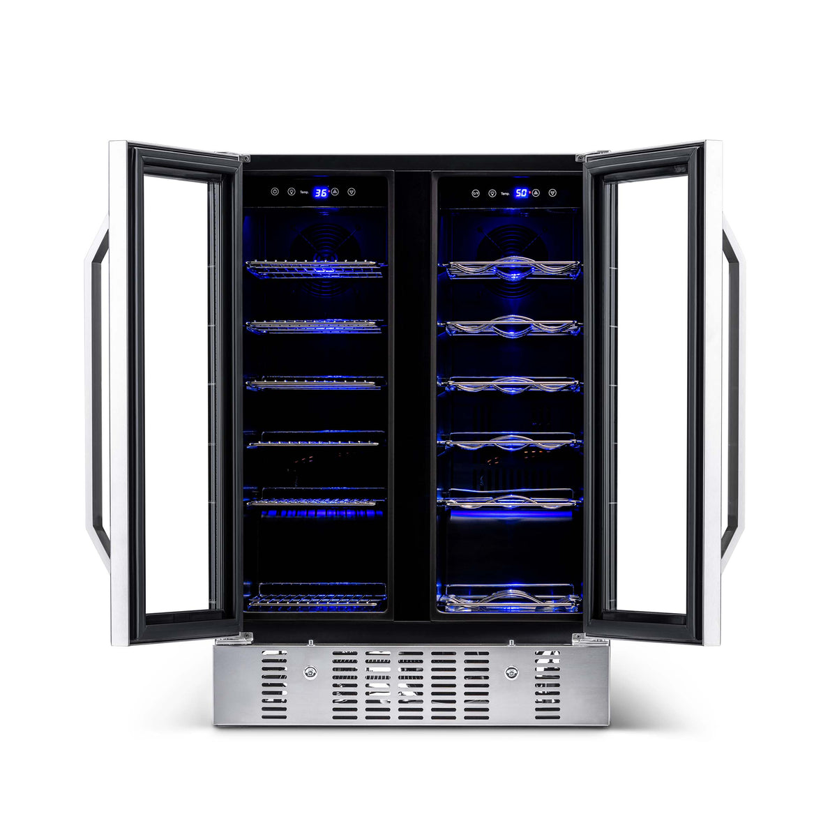 Newair® 24” Dual Zone Wine and Beverage Fridge in Stainless Steel