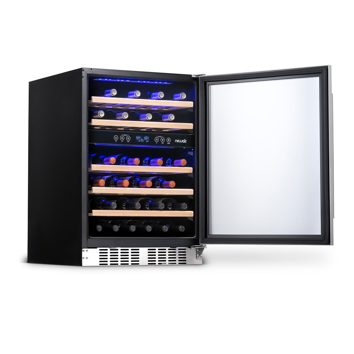 Newair® Premium 46-Bottle Built-In Dual Zone Wine Fridge in Stainless Steel -  23.5"
