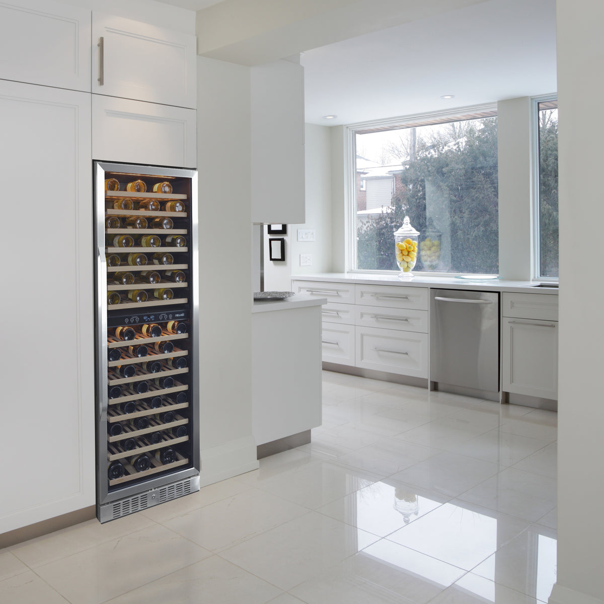 Newair® 160-Bottle 27" Built-In Dual Zone Wine Fridge - Stainless Steel