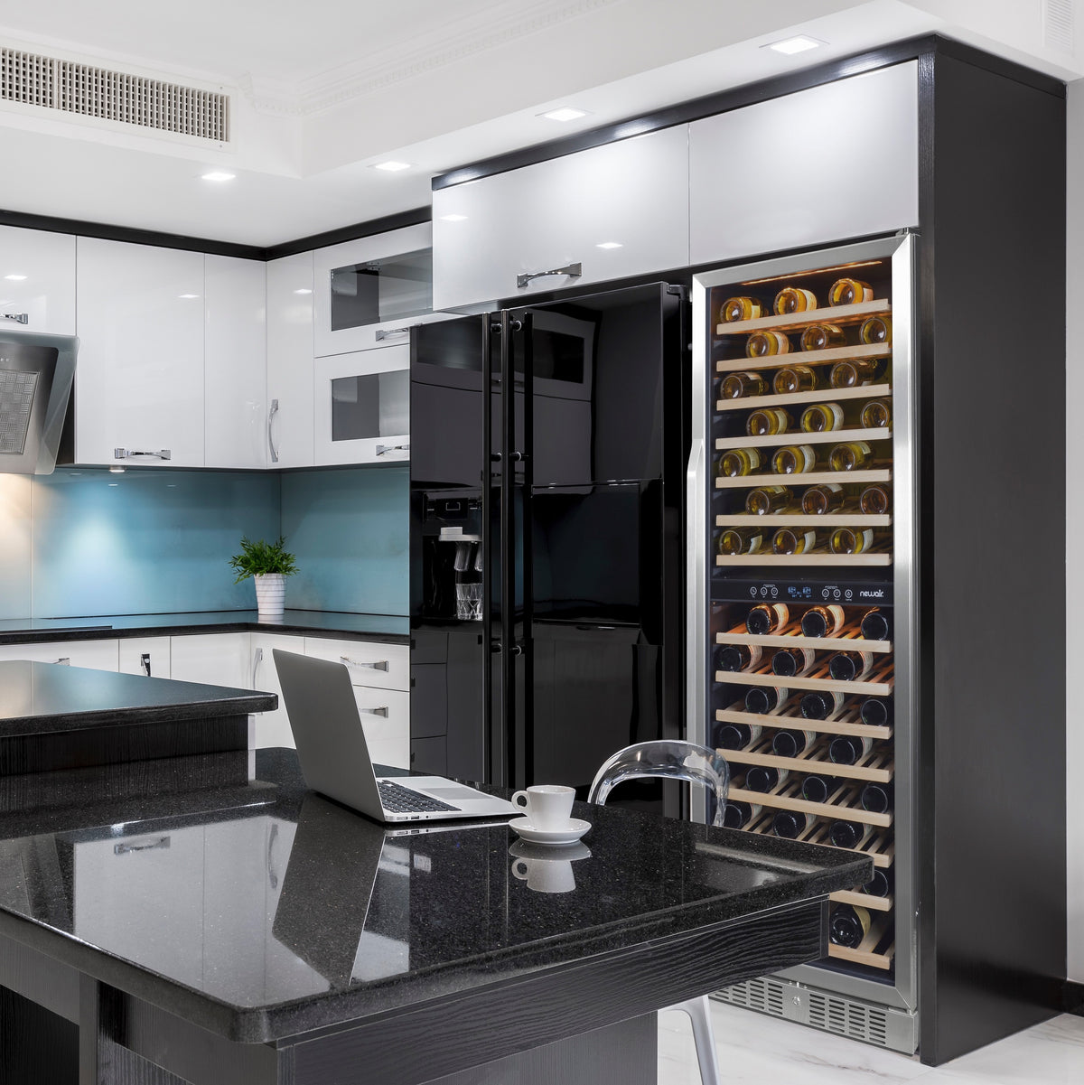 Newair® 160-Bottle 27" Built-In Dual Zone Wine Fridge - Stainless Steel