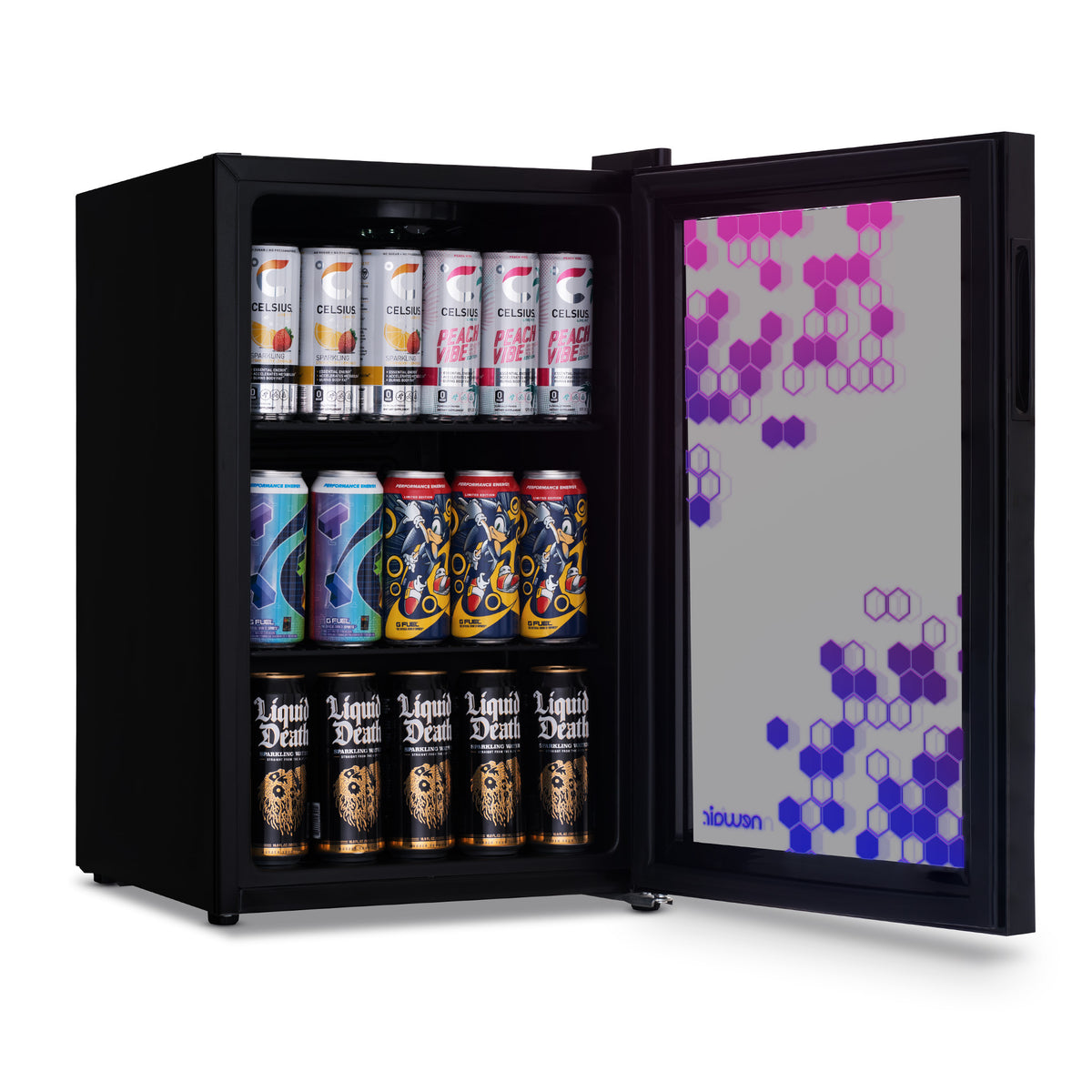Newair® Prismatic™ Series Beverage Fridge with RGB HexaColor™ LED Lights