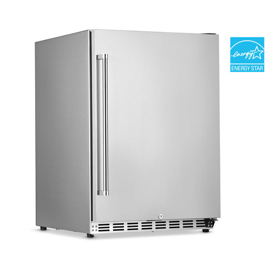Newair® 24" 5.3 Cu. Ft. Commercial Built-In Stainless Steel Beverage Fridge - 23.6"