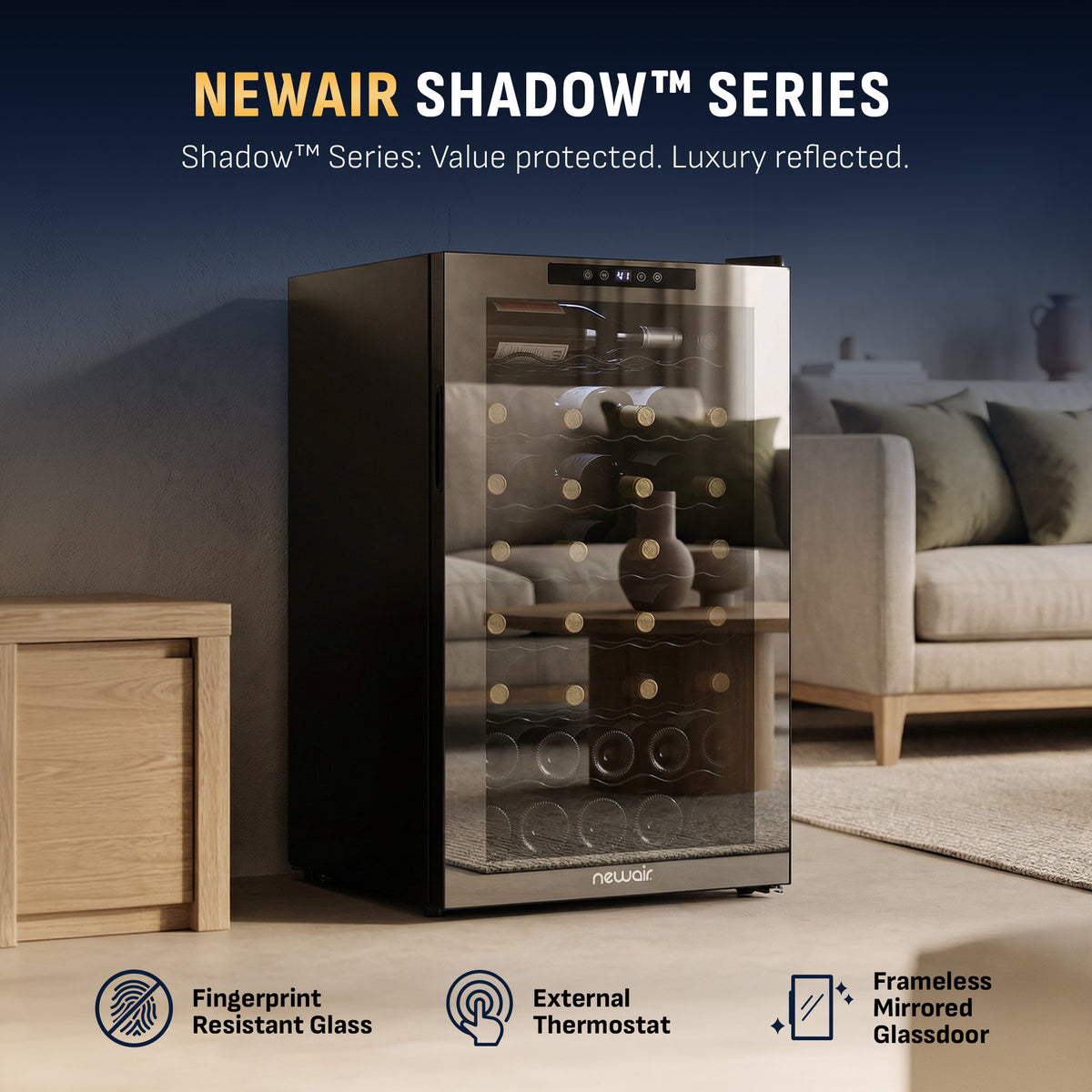 Newair® 51-Bottle 19.5" Black Freestanding Wine Fridge