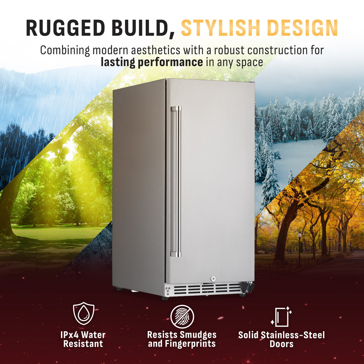 Newair® 15" 3.2 Cu. Ft. Commercial Built-In Stainless Steel Beverage Fridge -15"
