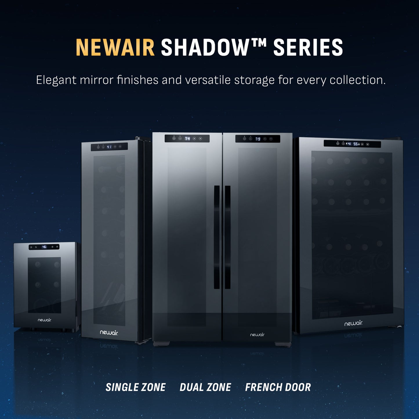 Newair® 24-Bottle 16.9" Shadowᵀᴹ Series Freestanding Wine Fridge