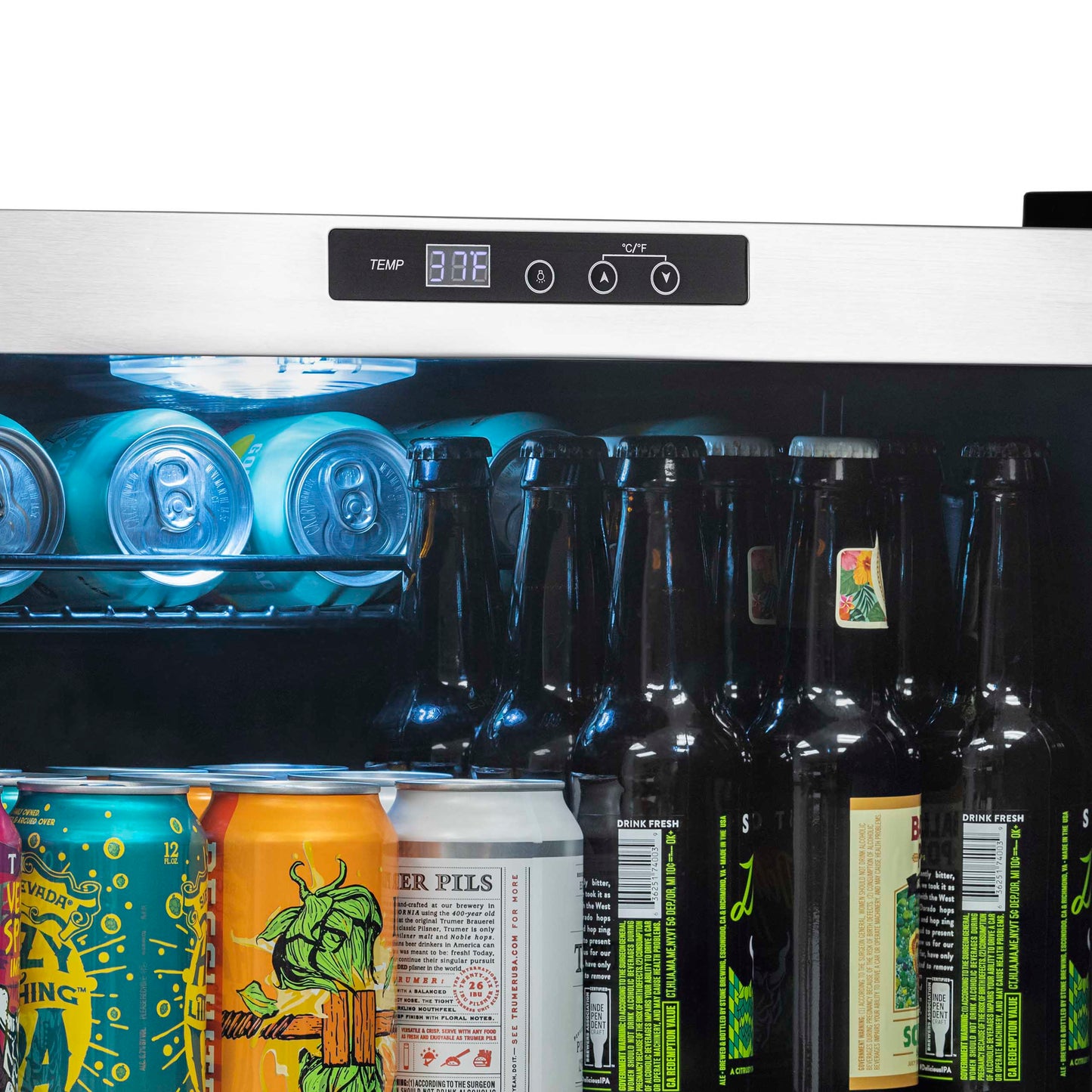 Newair® 160-Can Freestanding Stainless Steel Beverage Fridge - 21.3"