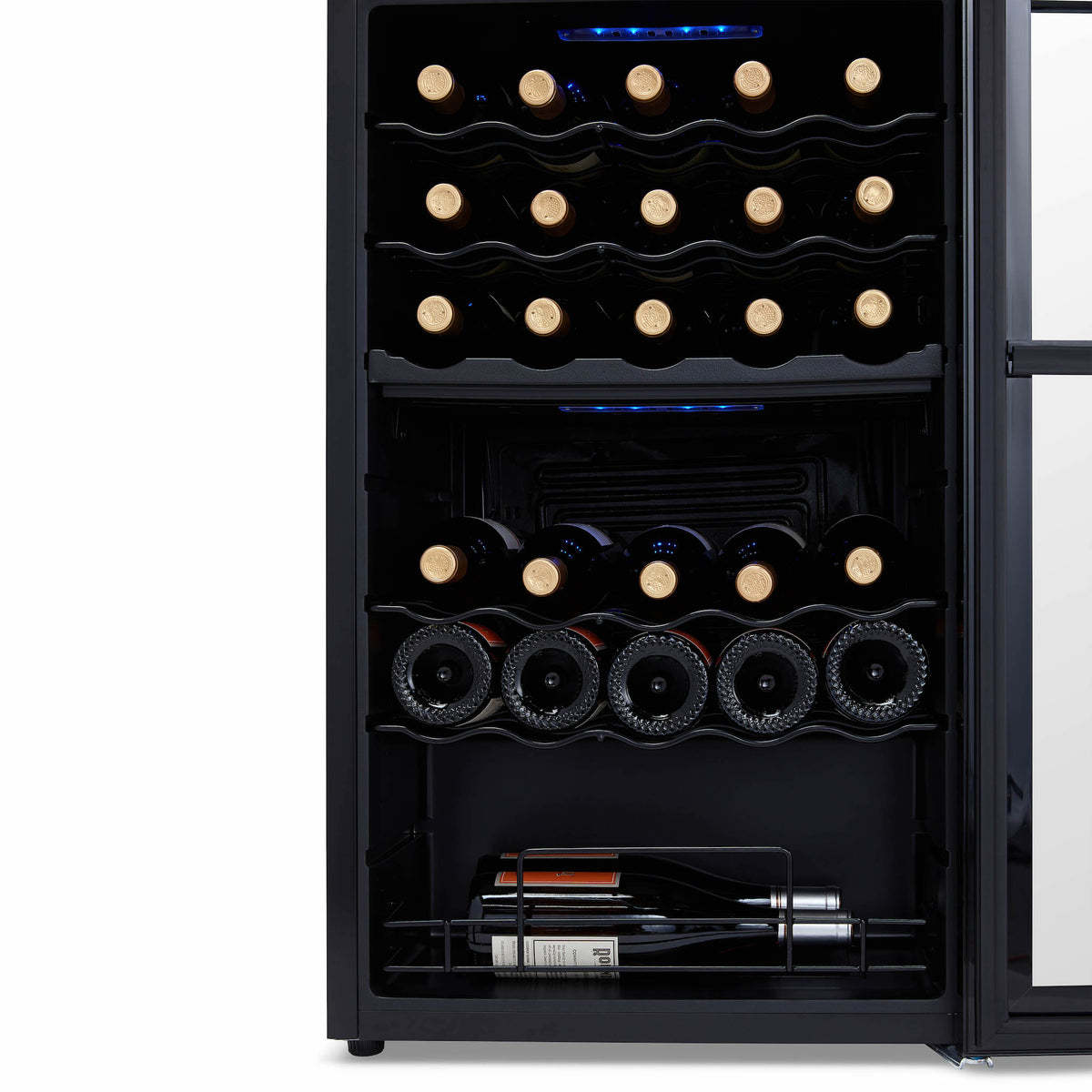 Newair® 33-Bottle 19.5" Black Freestanding Dual Zone Wine Fridge