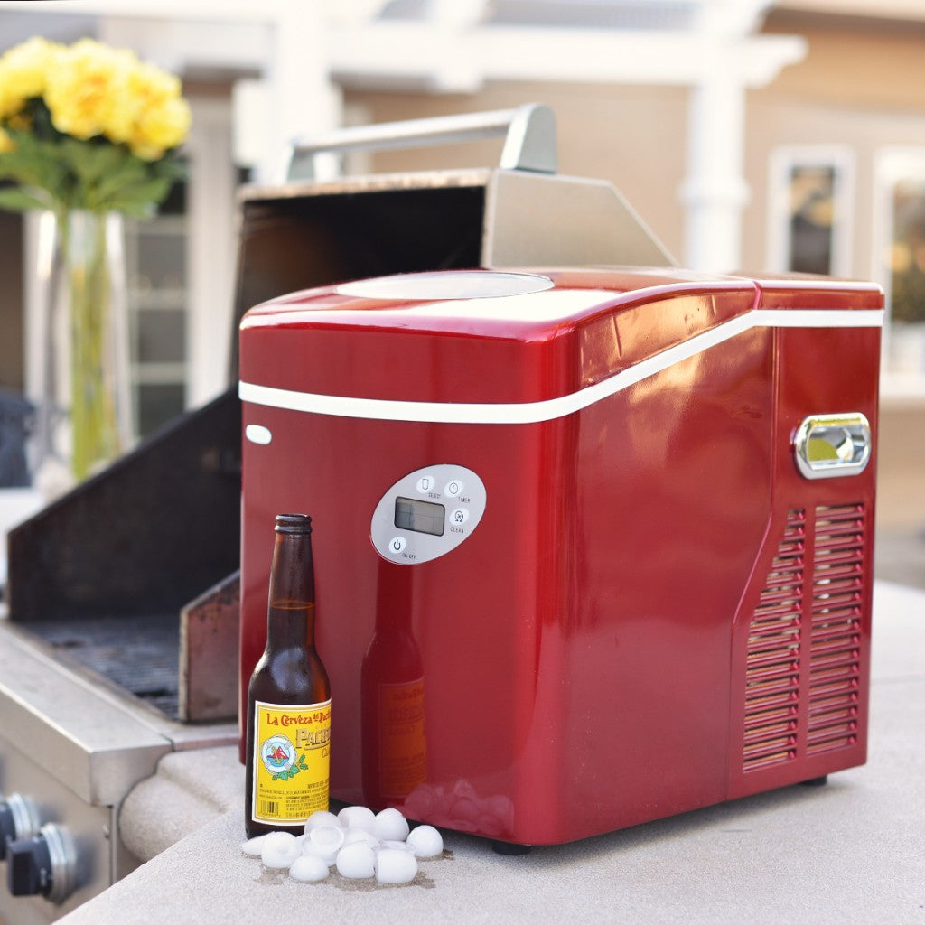Newair® Countertop Ice Maker. Bullet Ice, 50 lbs/day - Red