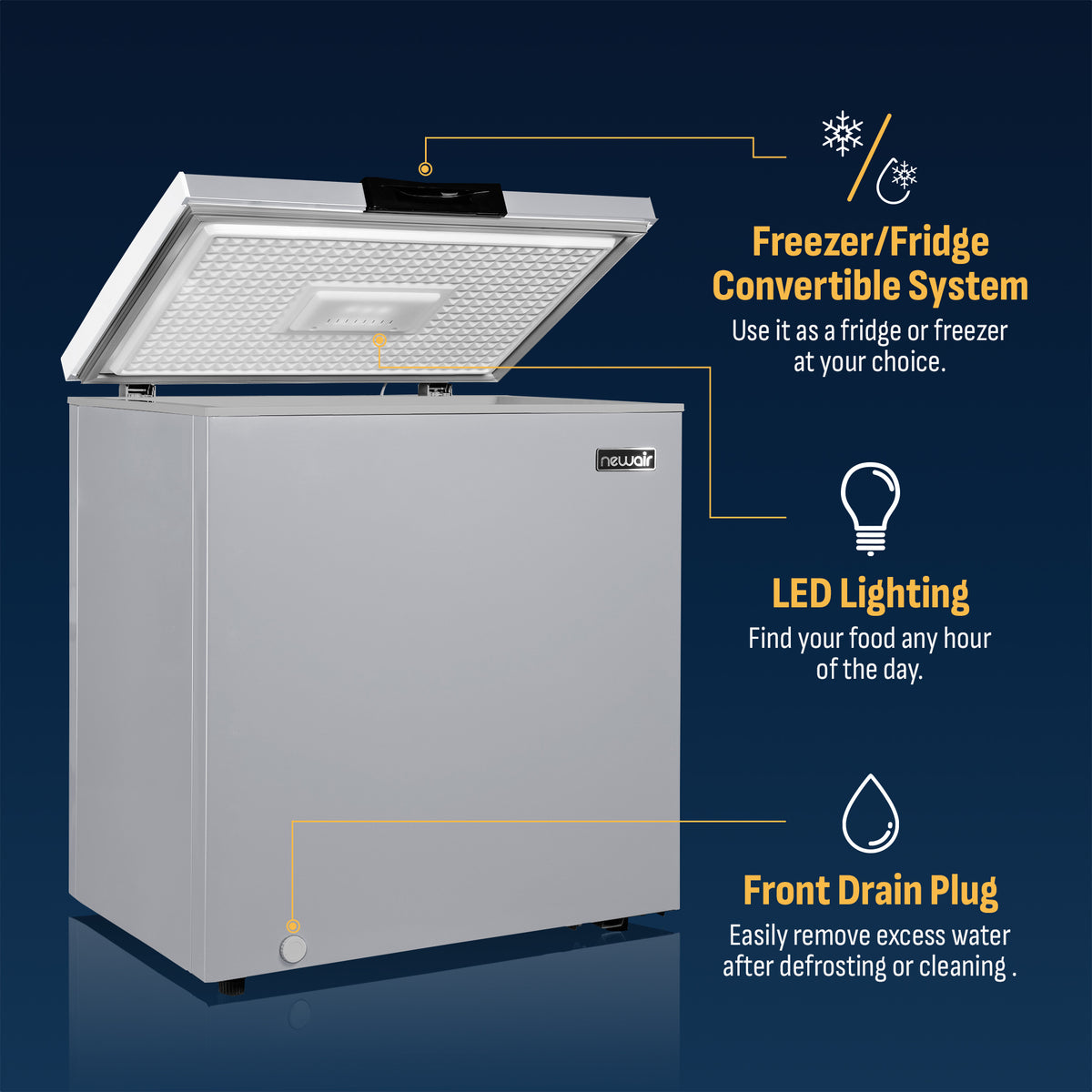 Newair® Mini Deep Chest Freezer, 5 Cu. Ft. - Cool Gray