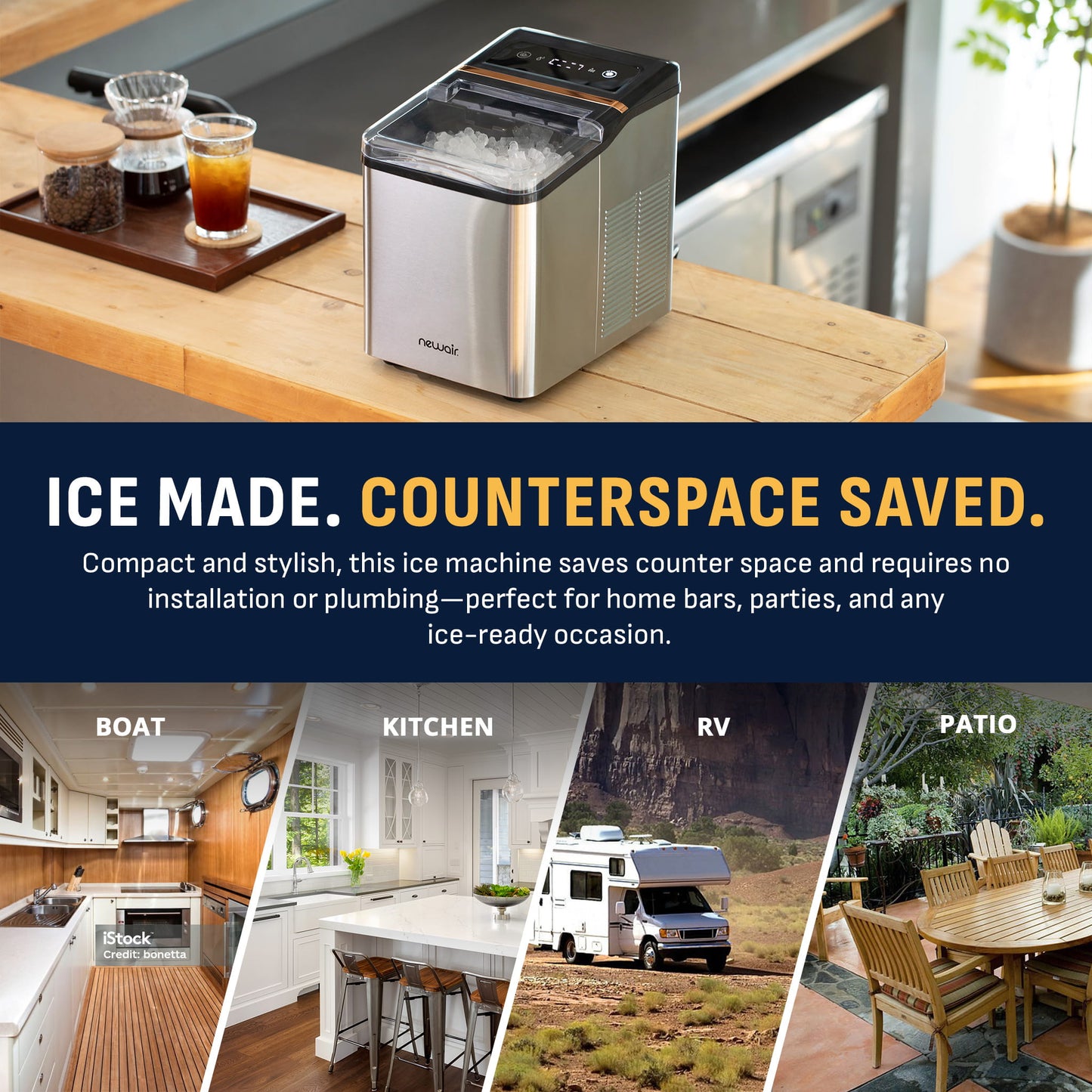 Newair Nugget Ice Maker Countertop, 30-35 lbs in 24 hours