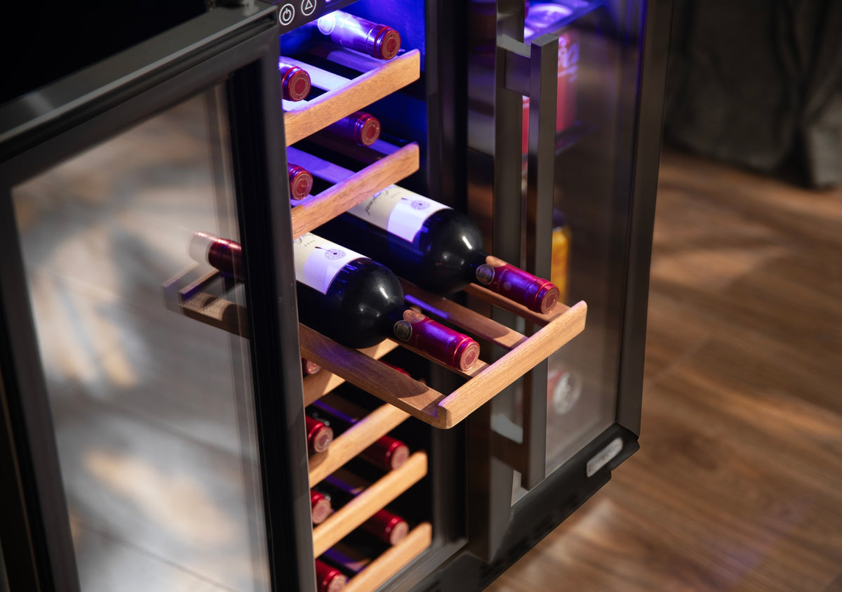 Wine bottles in under counter wine cooler 24 inch