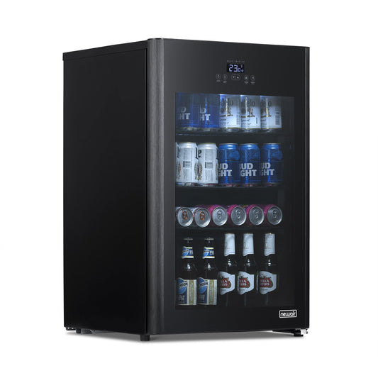 Blemished Remanufactured Newair Froster 125 Can Freestanding Beverage Fridge in Black with Party and Turbo Mode, Chills Down to 23 Degrees Beverage Fridge    